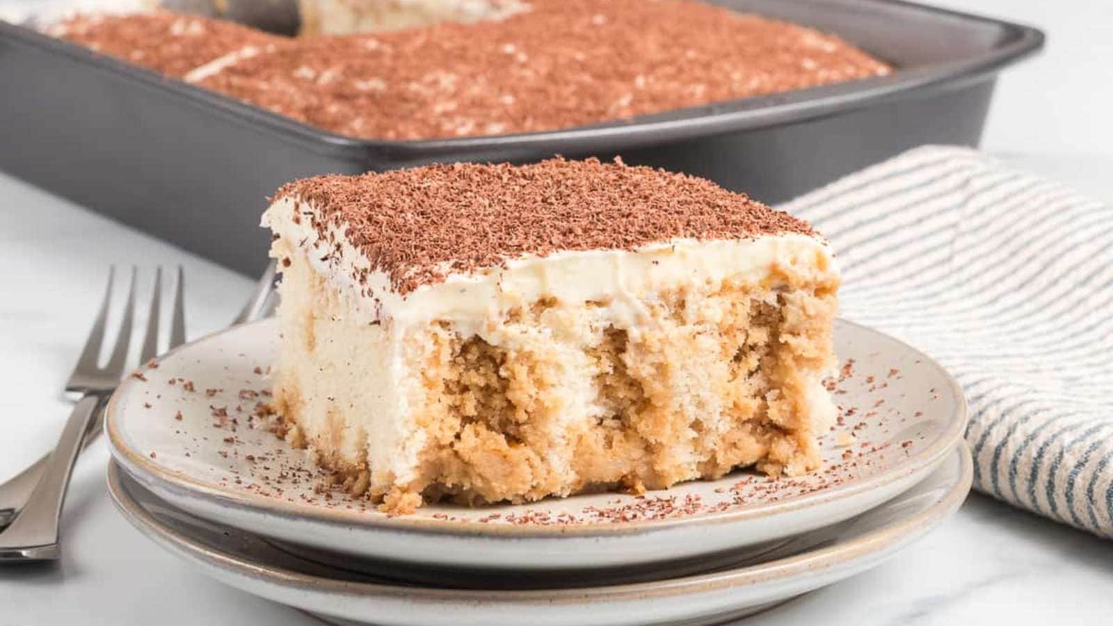 Tiramisu Poke Cake recipe by 365 Days of Baking and More.