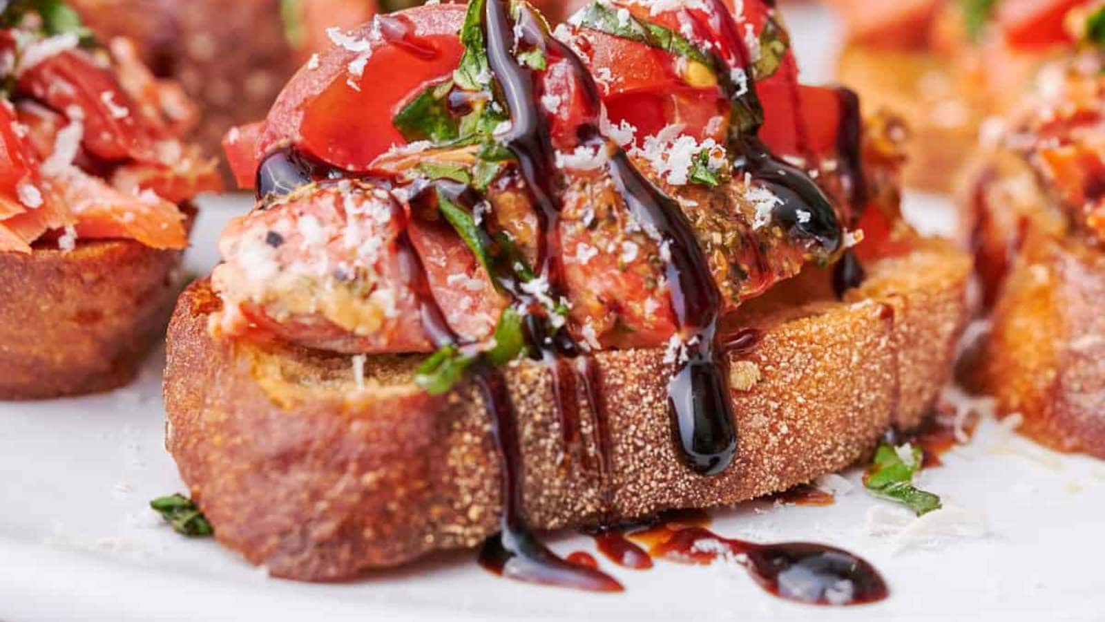 Salmon Bruschetta recipe by A Full Living.