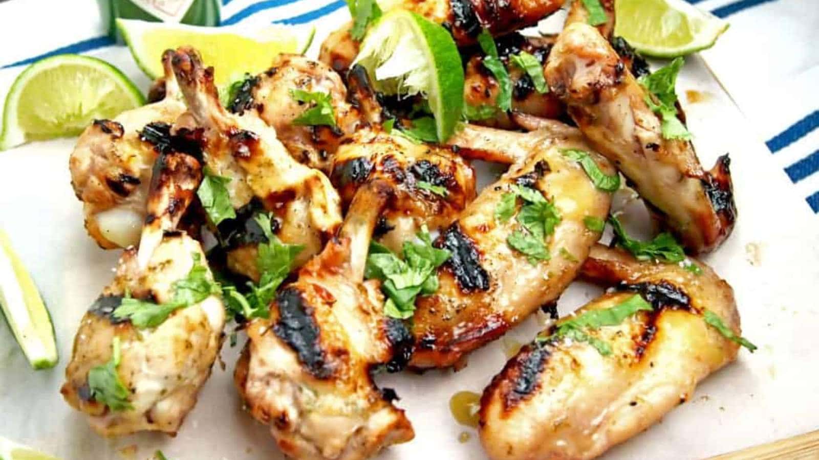 Grilled Margarita Wings recipe by A Grateful Meal.
