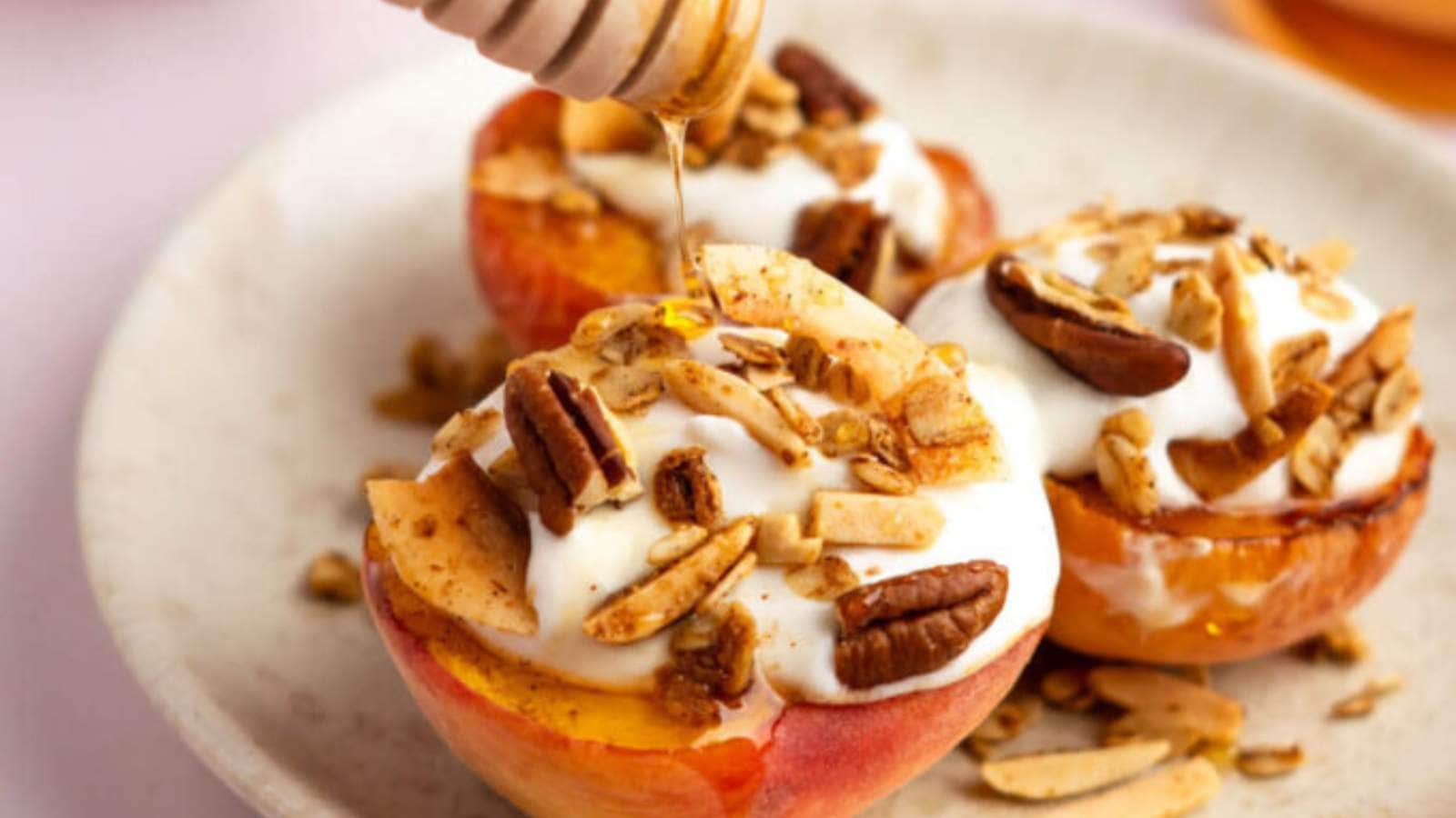 Air Fryer Peaches recipe by Begin With Balance.