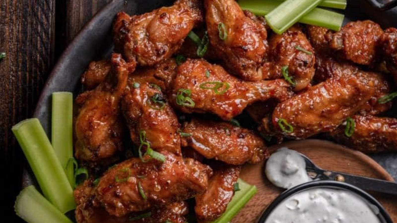 Baked Whiskey Glazed Hot Wings recipe by Cooking With Wine.