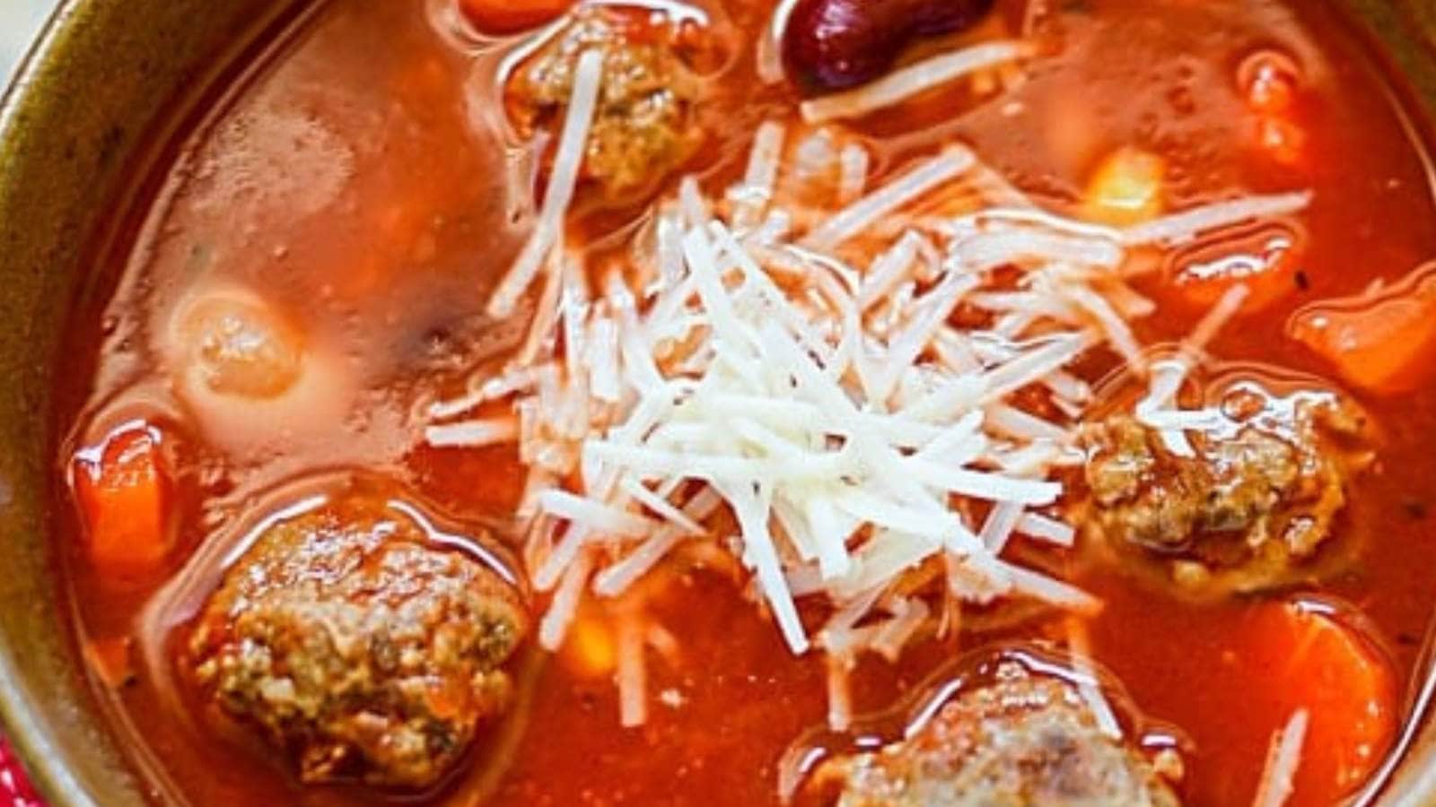 Meatball Soup With Bean recipe by Dancing Through The Rain.