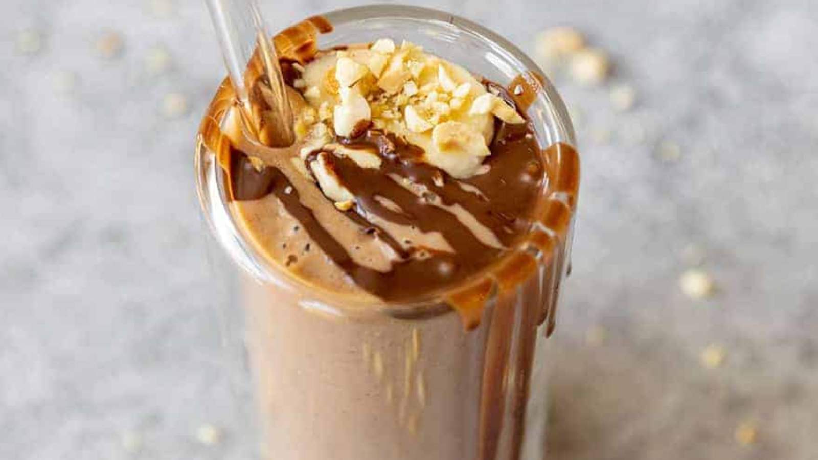 Chocolate Peanut Butter Smoothie recipe by Delish Knowledge.