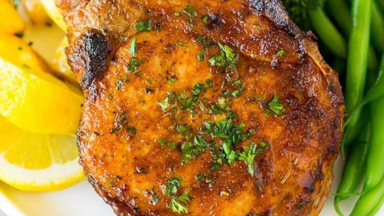 Air Fryer Pork Chops recipe by Dinner At The Zoo.
