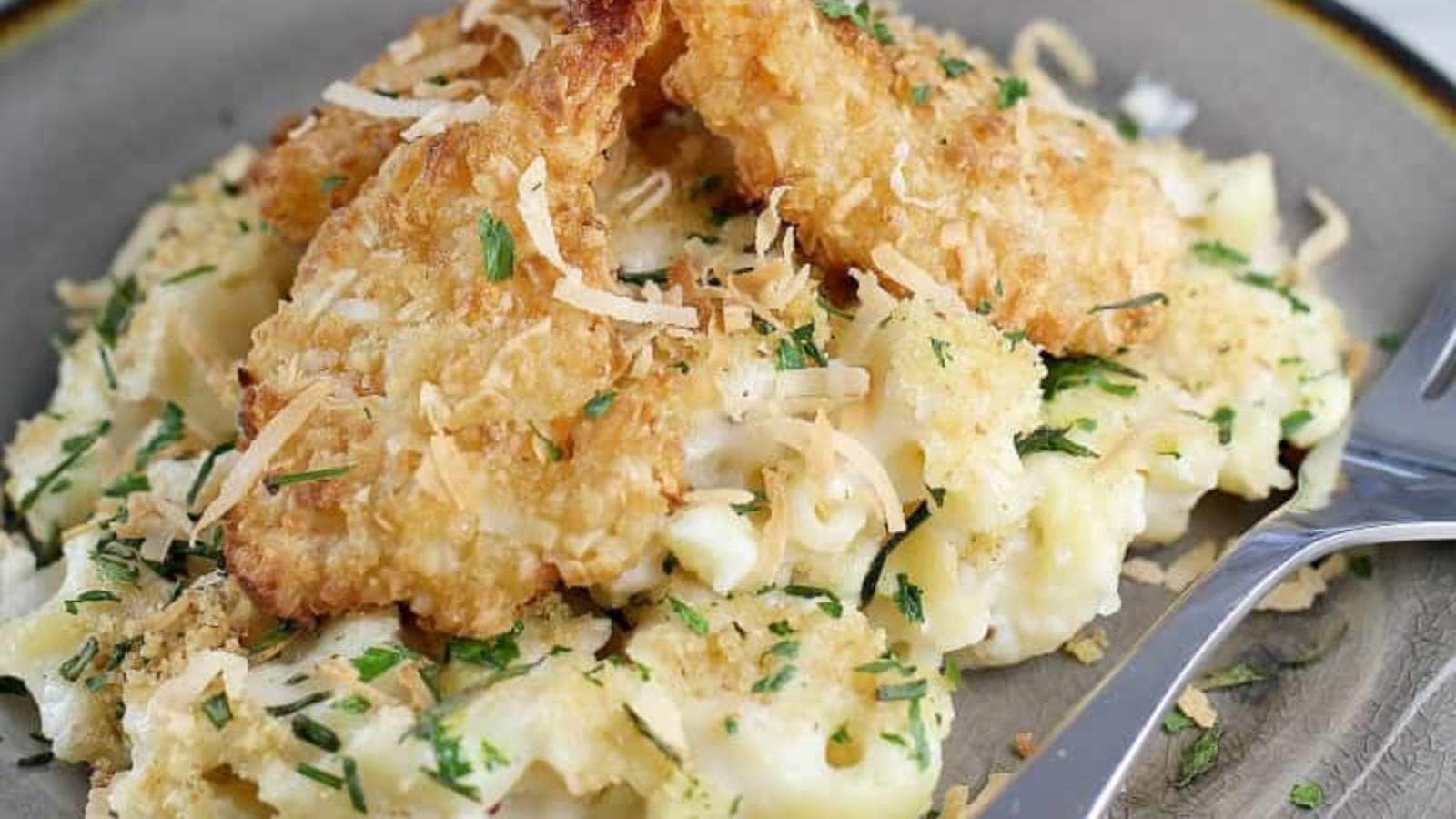 Coconut Shrimp Macaroni and Cheese recipe by Ericas Recipes.