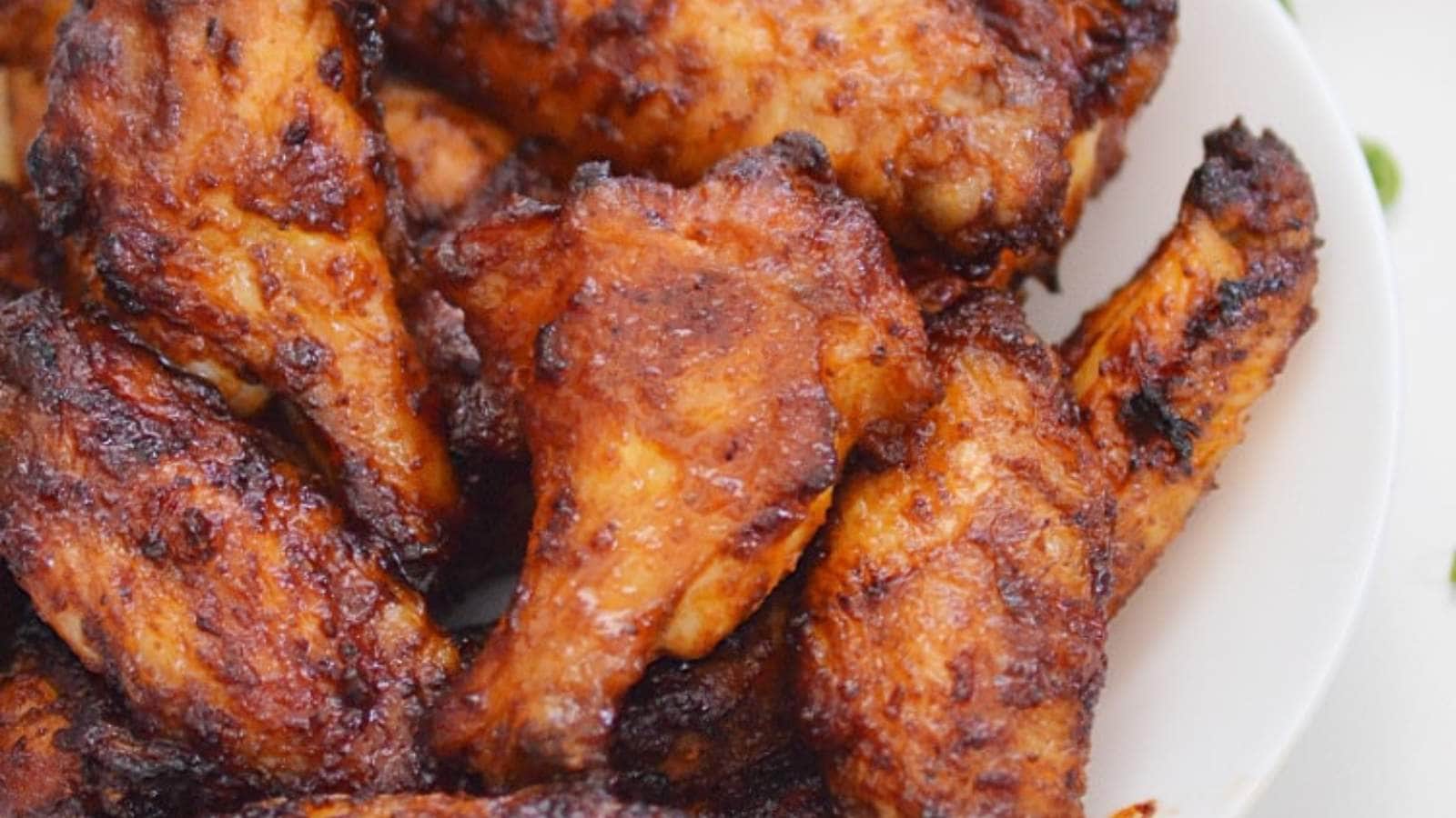 Air Fryer BBQ Chicken Wings recipe by Finding Zest.