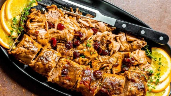 Crock Pot Cranberry Pork Tenderloin recipe by Homemade Hooplah.