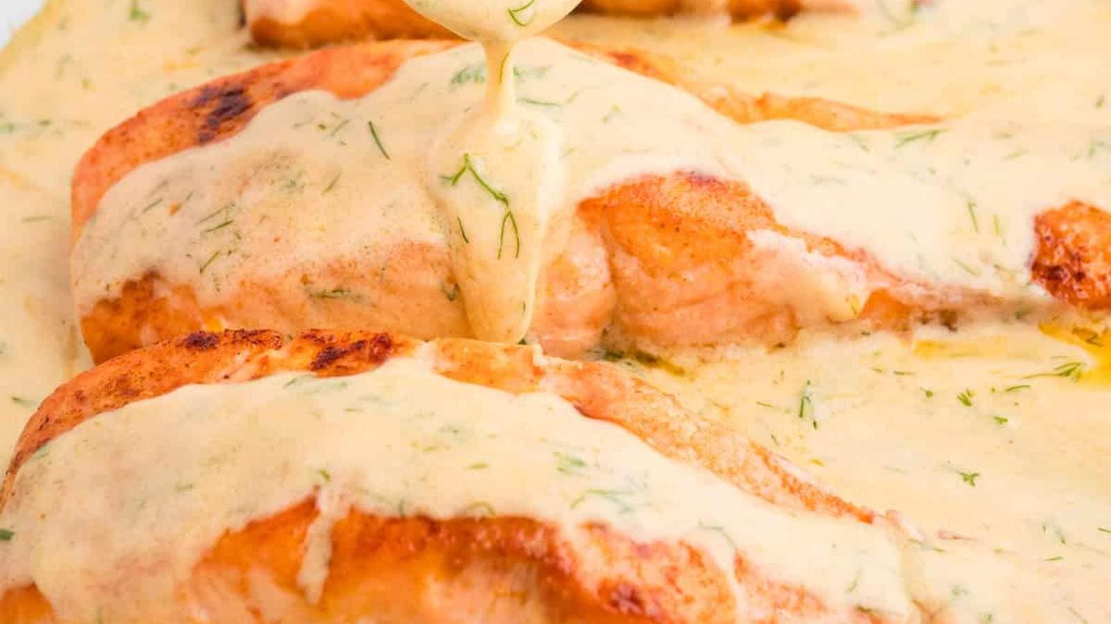 Salmon With Dill Cream Sauce recipe by Love From The Table.