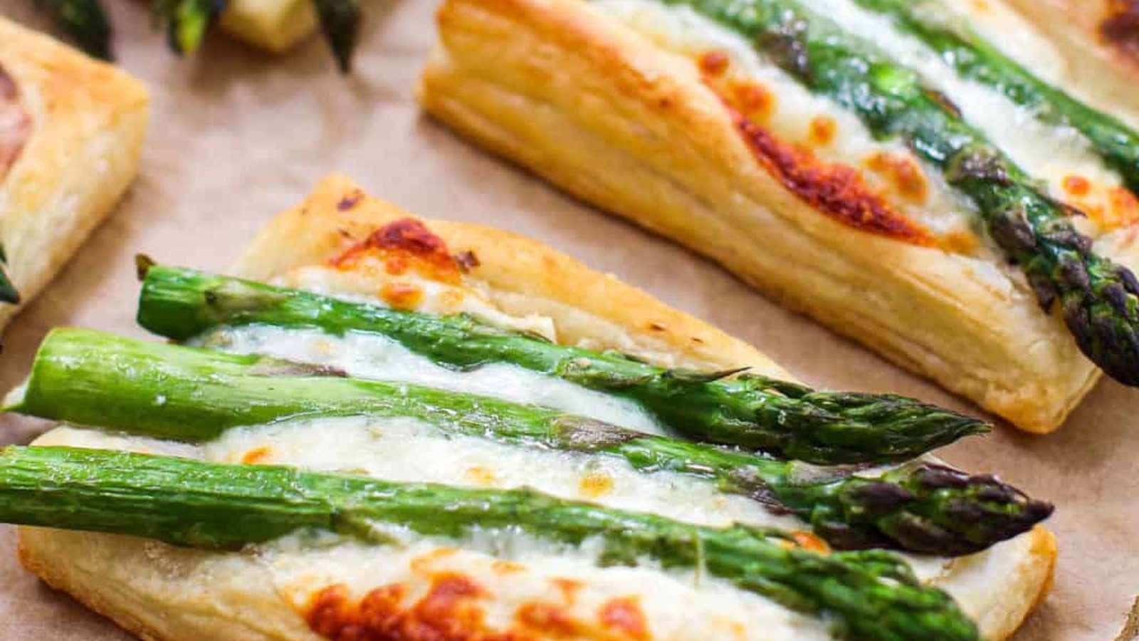 Cheesy Asparagus Tarts recipe by Mae’s Menu.