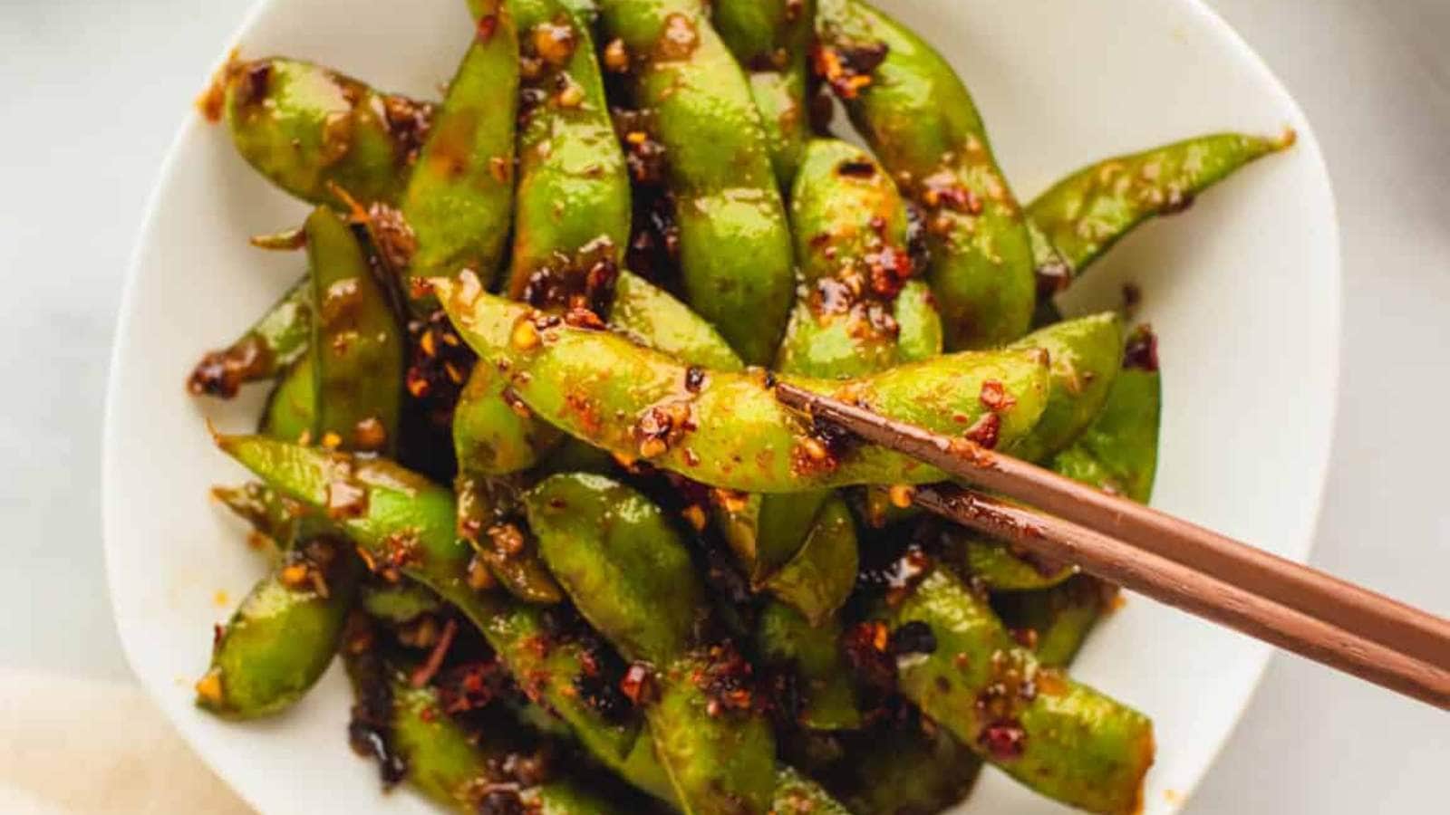 Spicy Edamame With Garlic recipe by Mikha Eats.