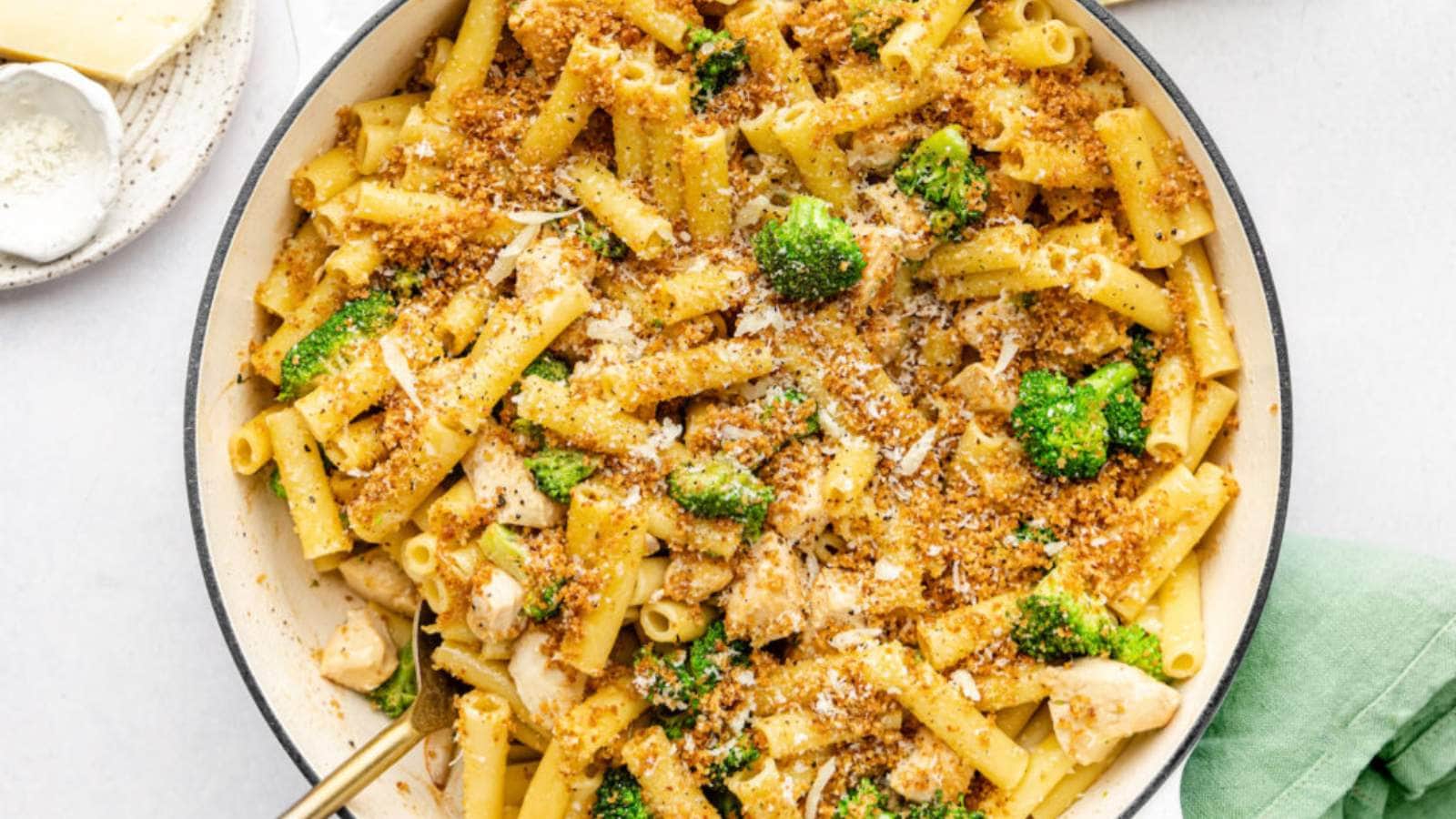 Chicken Broccoli Ziti with Crunchy Bread Crumbs recipe by My Every Day Table.