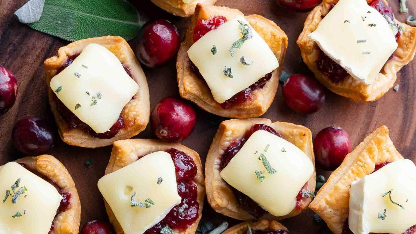 Brie And Cranberry Tartlets recipe by Nibble And Dine.