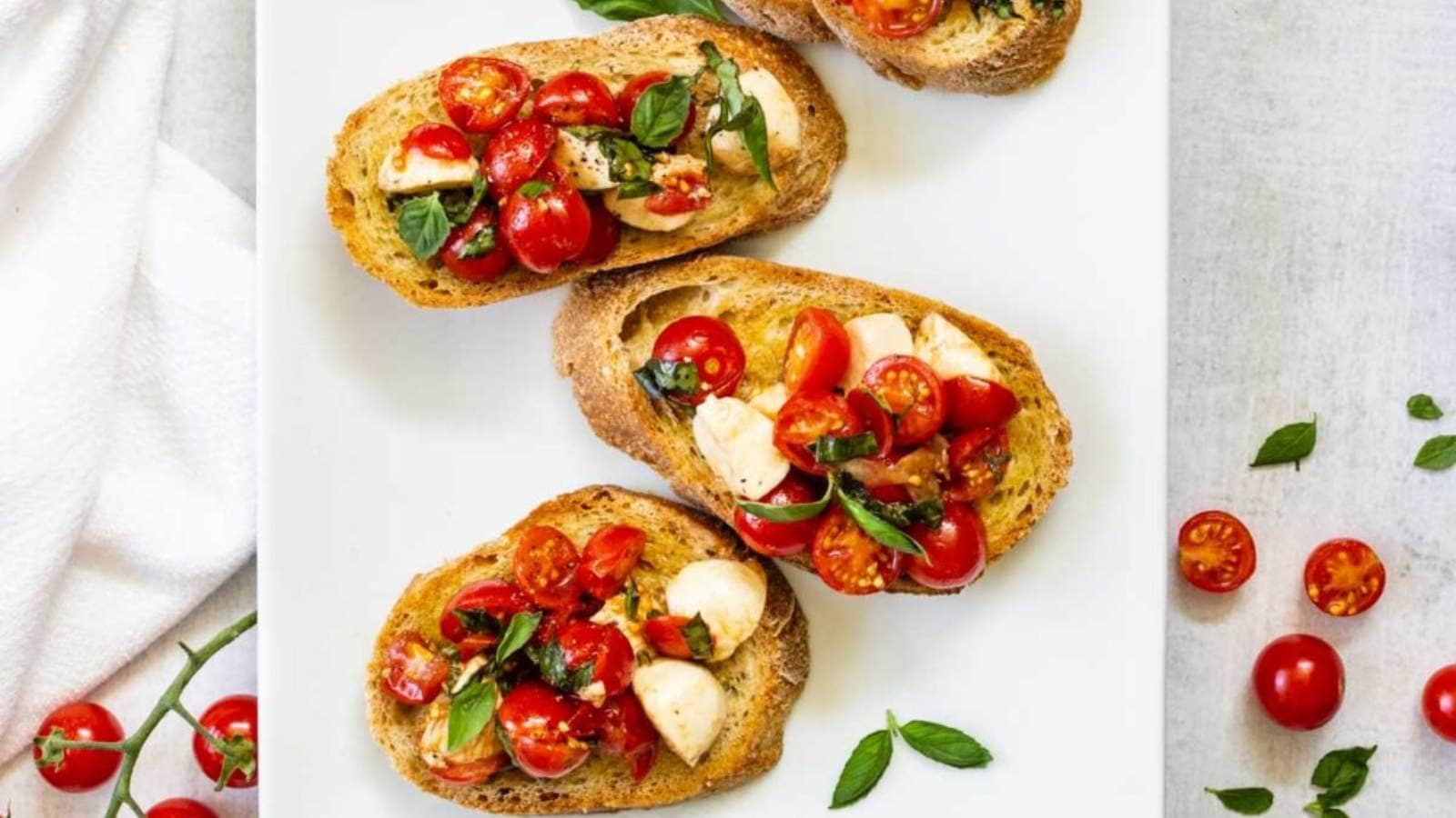 Bruchetta With Mozzarella recipe by Pass Me Some Tasty.