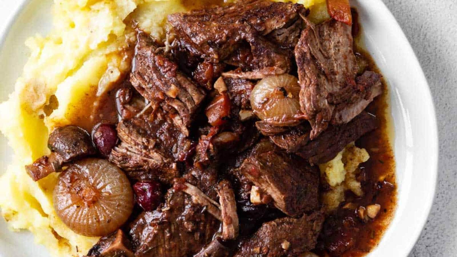 Slow Cooker Boneless Beef Ribs In Pomegranate Sauce recipe by Pass Me Some Tasty.