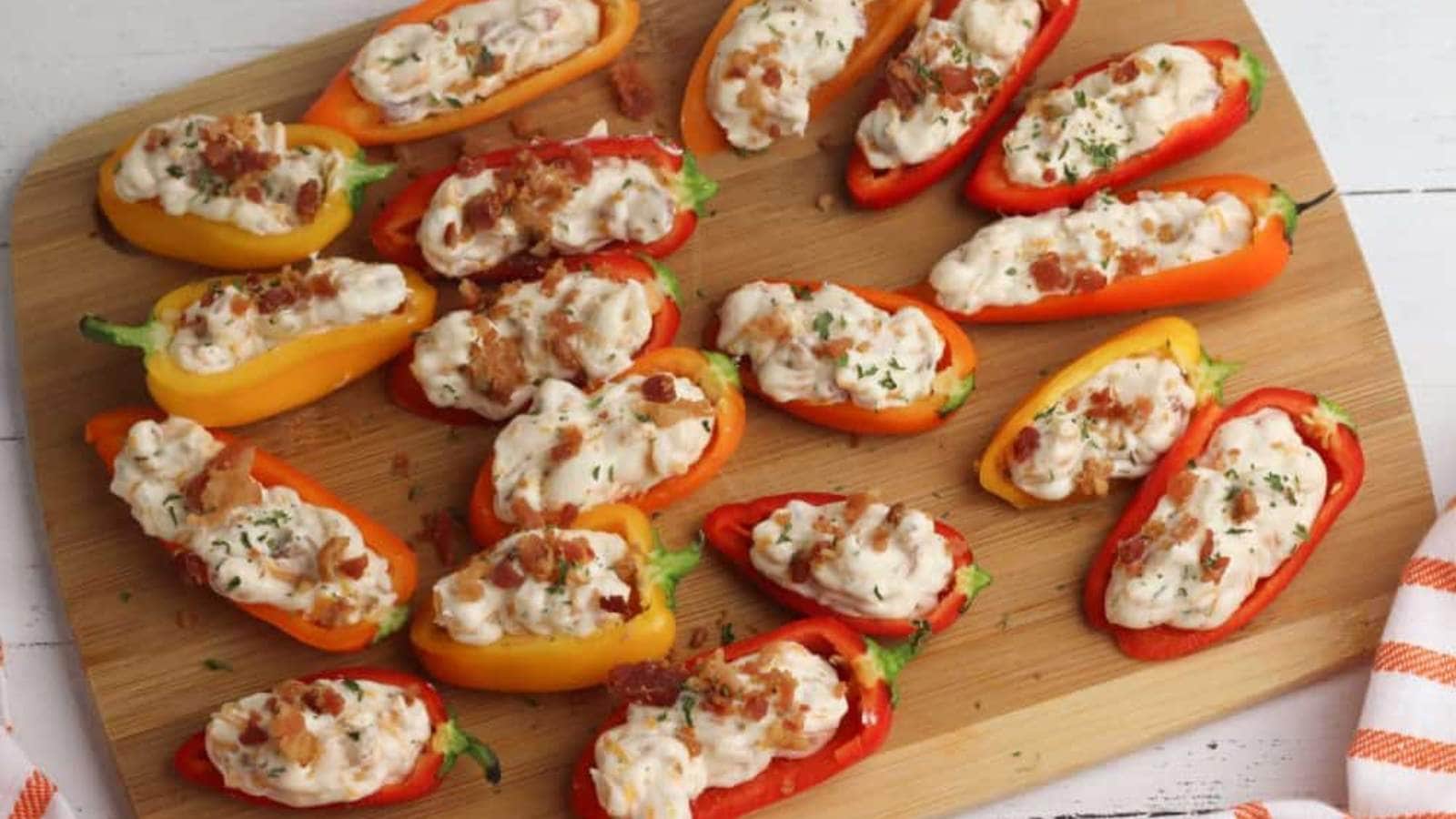 Bacon Ranch Cheesy Stuffed Peppers recipe by Saving Dollars And Sense.