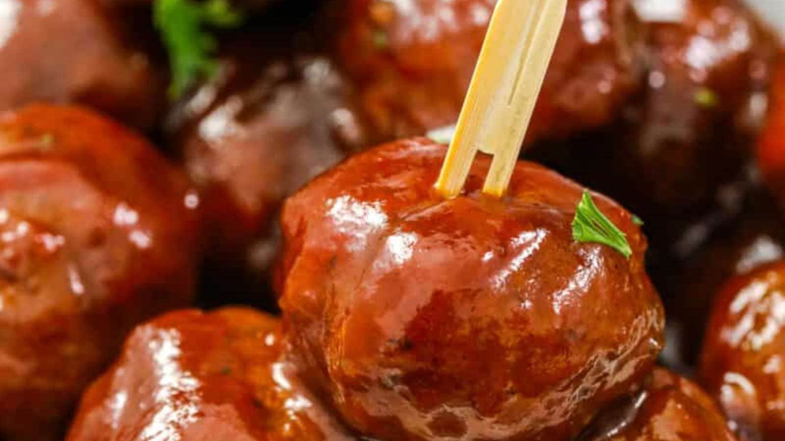 Grape Jelly Meatballs recipe by Spend with Pennies.