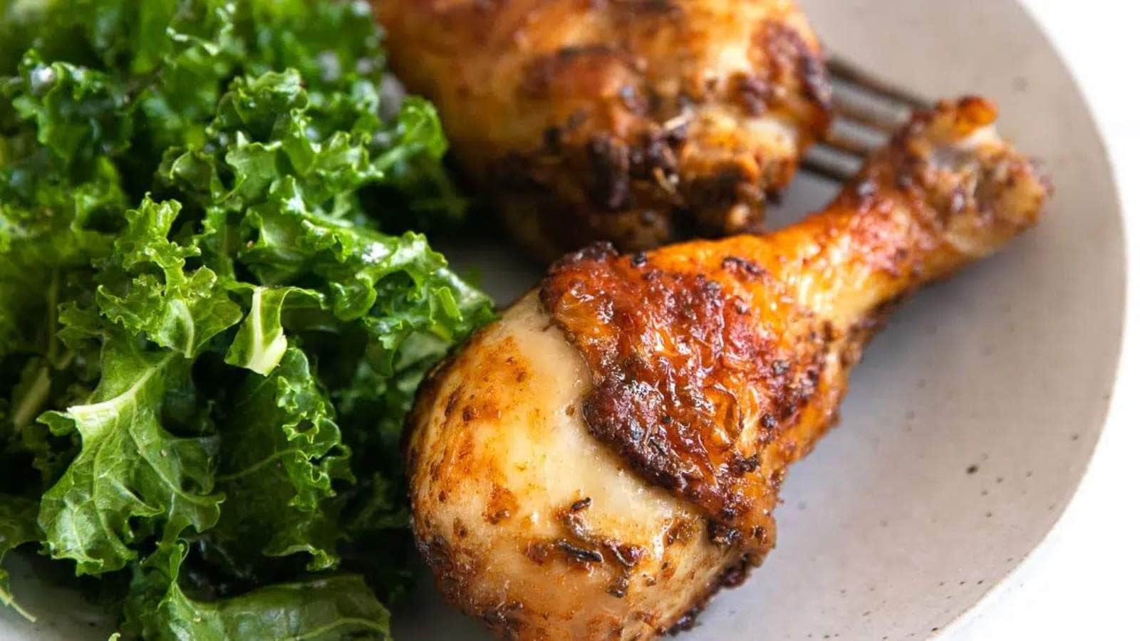 Air Fryer Chicken Legs recipe by The Forked Spoon.