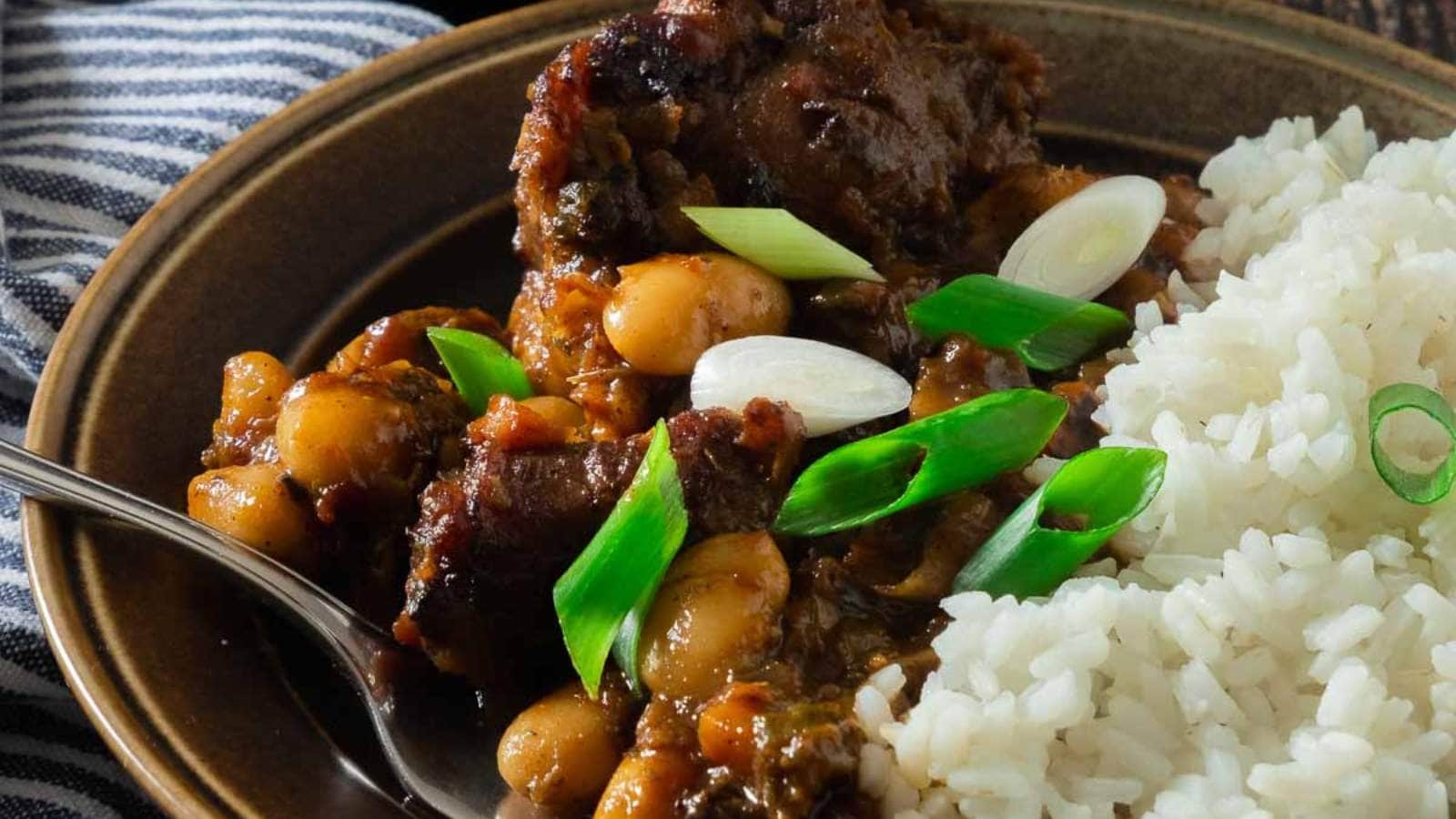 Jamaican Oxtail Stew With Butterbeans recipe by The Peasants Daughter.