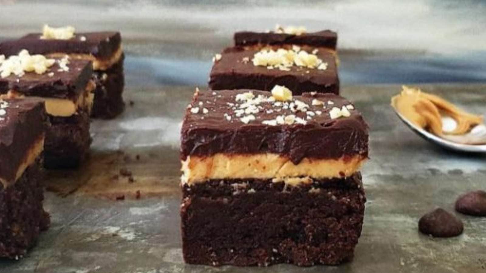 Peanut Butter Brownies recipe by Whisking Wolf.