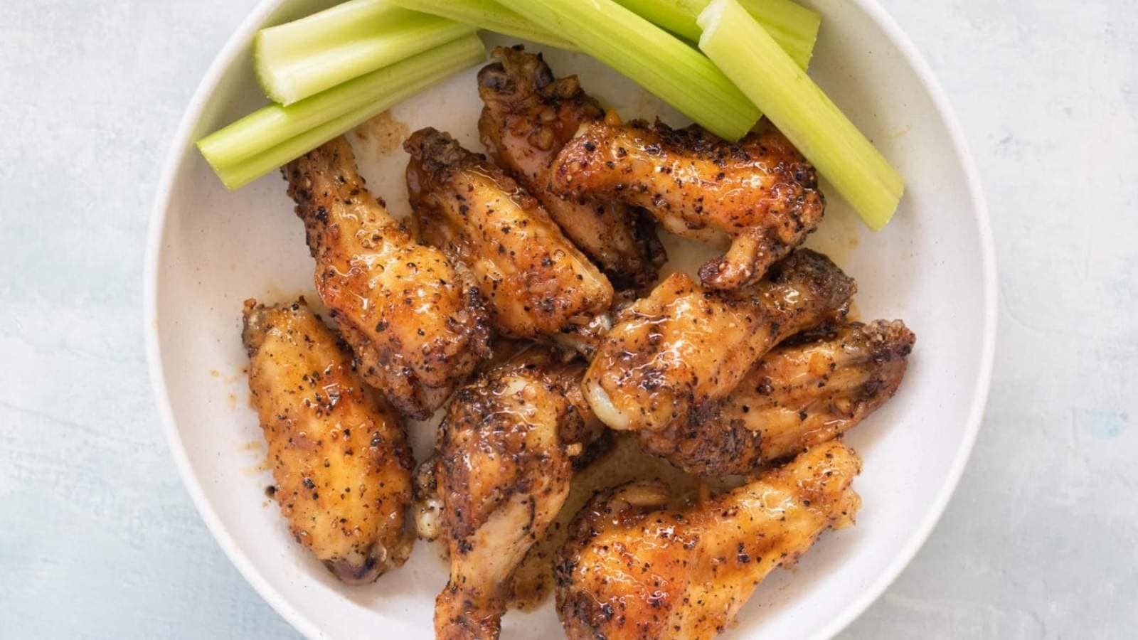 Honey Lemon Pepper Wings recipe by With Thyme Nutrition.