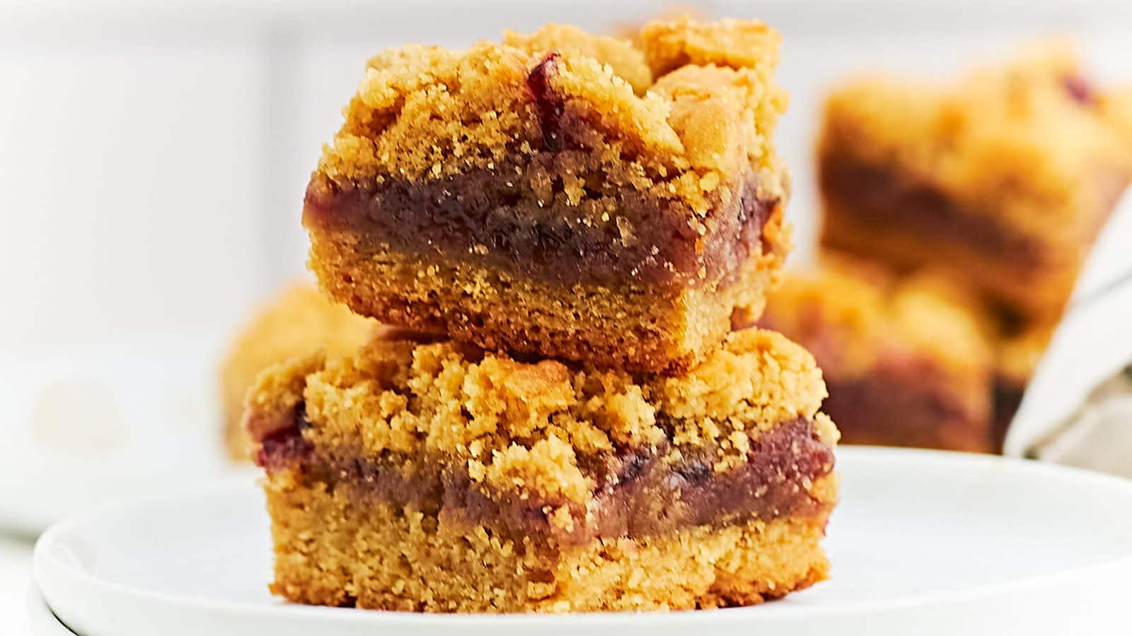 Peanut Butter and Jelly Dessert Bars by Cheerful Cook.
