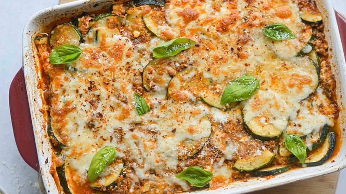 Ground Beef Zucchini Casserole recipe by  Nourished by Nic.