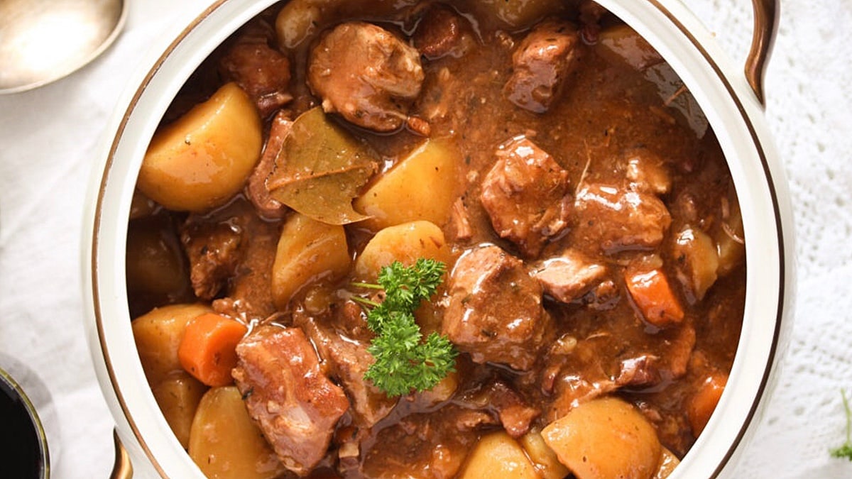 Lamb Casserole in the slow cooker.