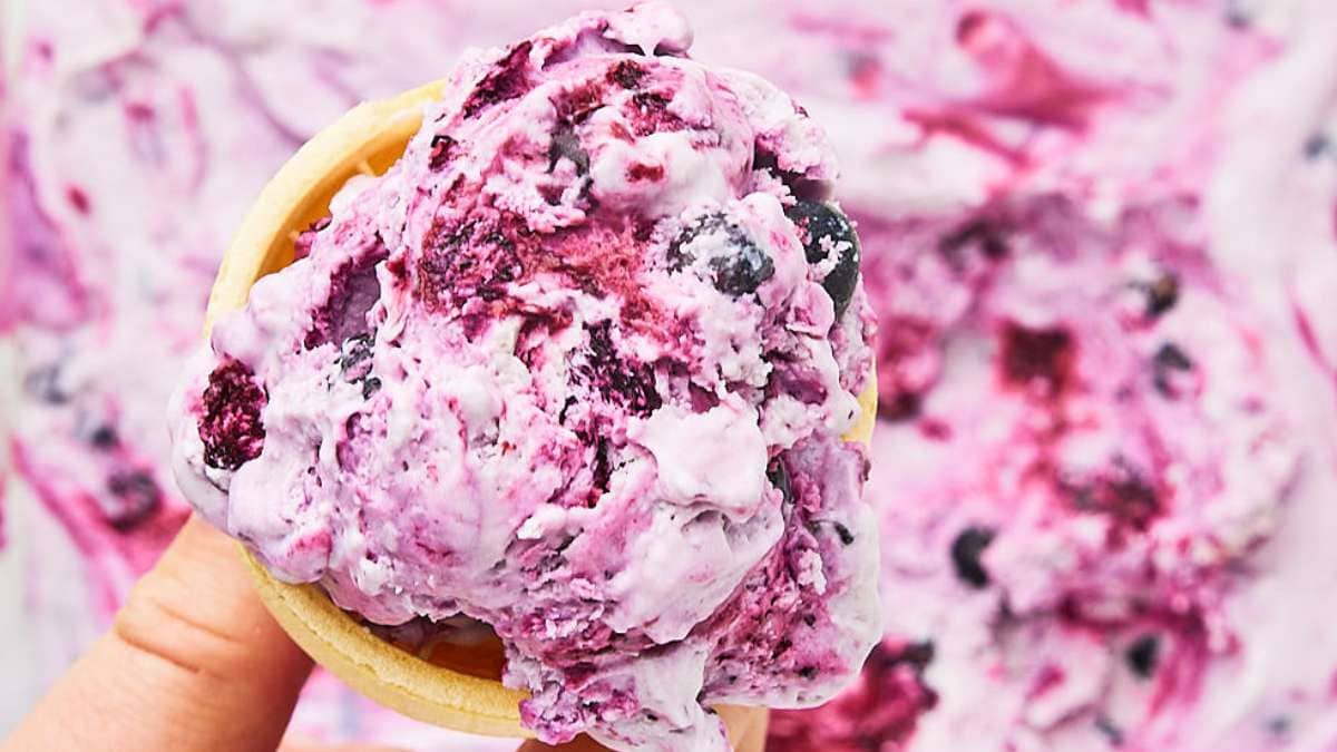 Blueberry Ice Cream recipe by Cheerful Cook.