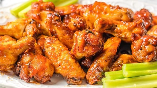 BBQ Peach Bourbon Wings recipe by xoxo Bella.