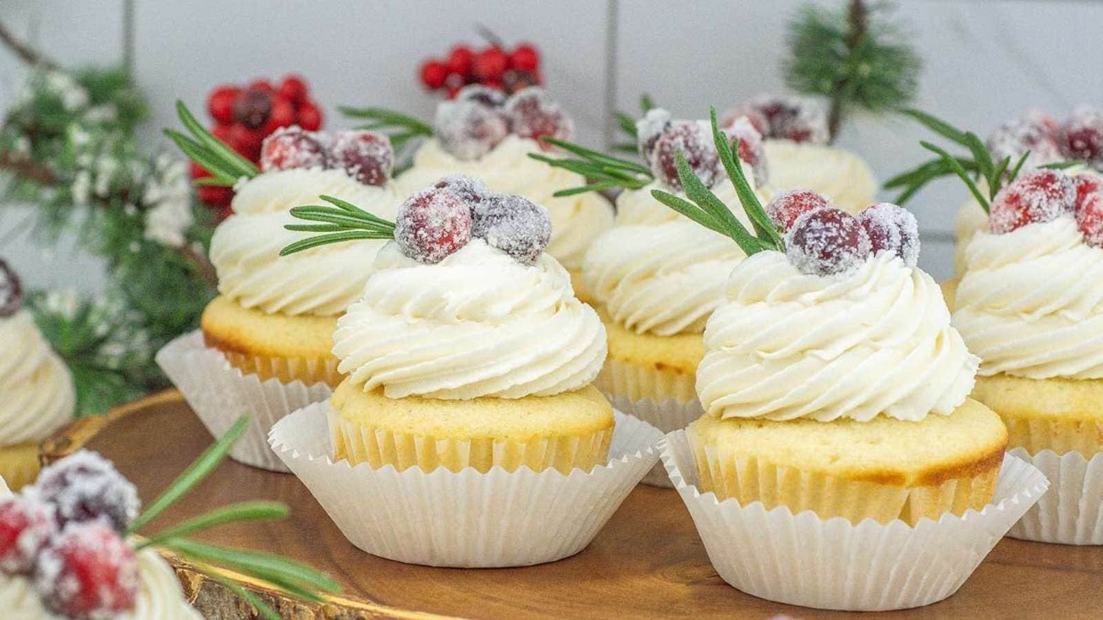 Cranberries and rosemary elevate classic cupcake recipes.