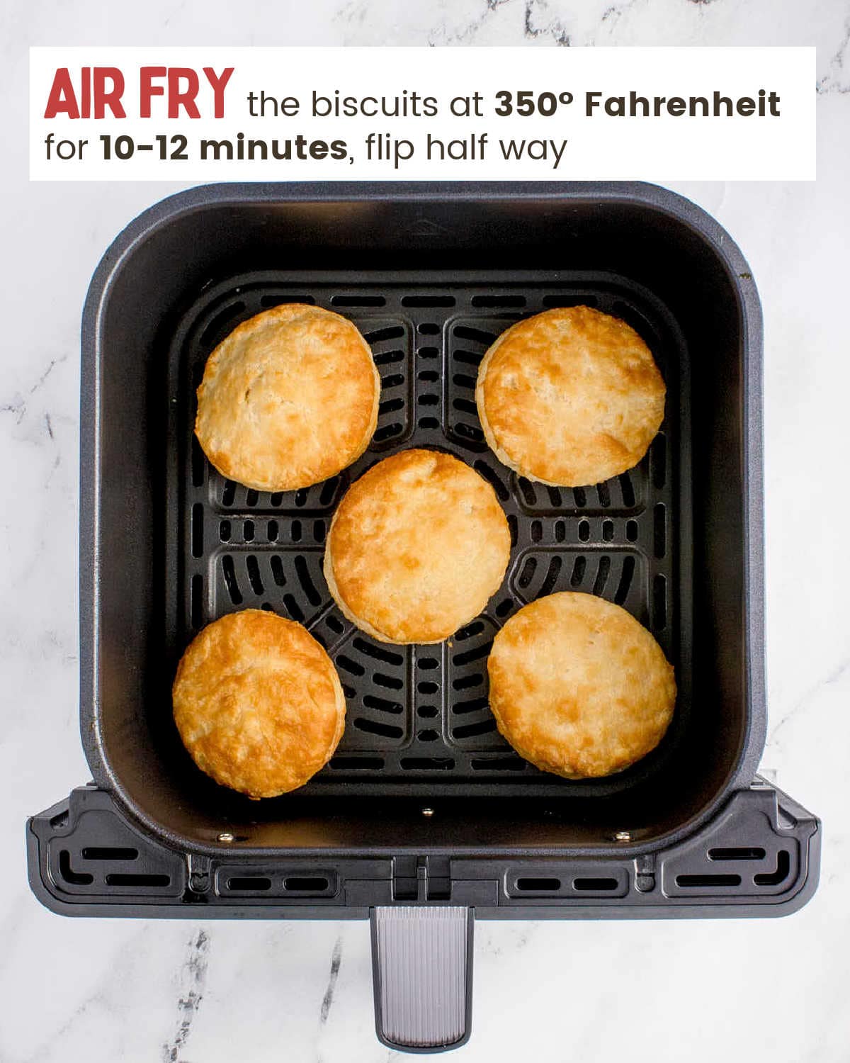 Crispy Air Fryer Biscuits in a frying pan.
