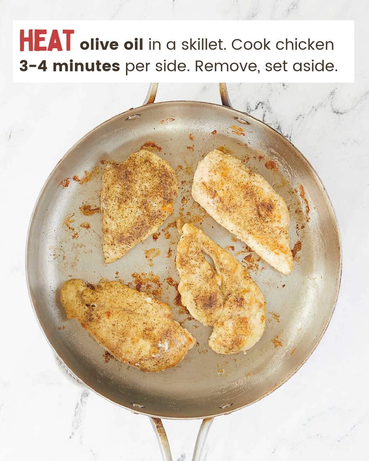 Browning chicken breasts for Chicken Marsala.
