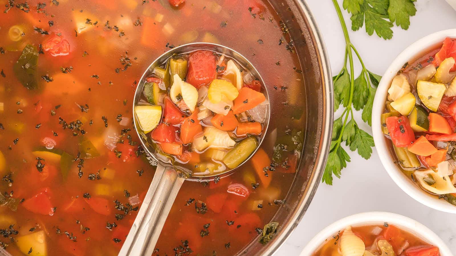 Minestrone Soup recipe with Cheerful Cook.