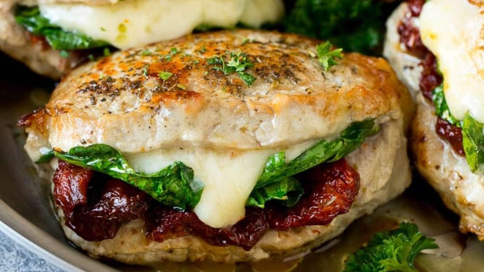 A close up of a burger.
