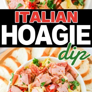 A mouthwatering collage of Italian Hoagie Dip.