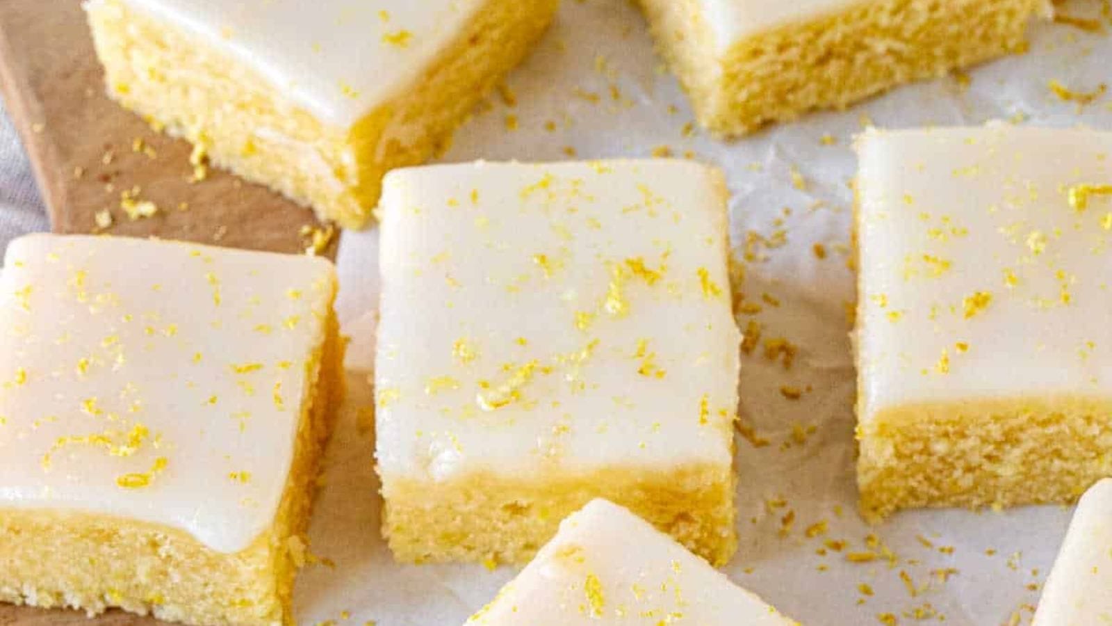 Lemon Blondies recipe by Vintage Kitchen Notes.