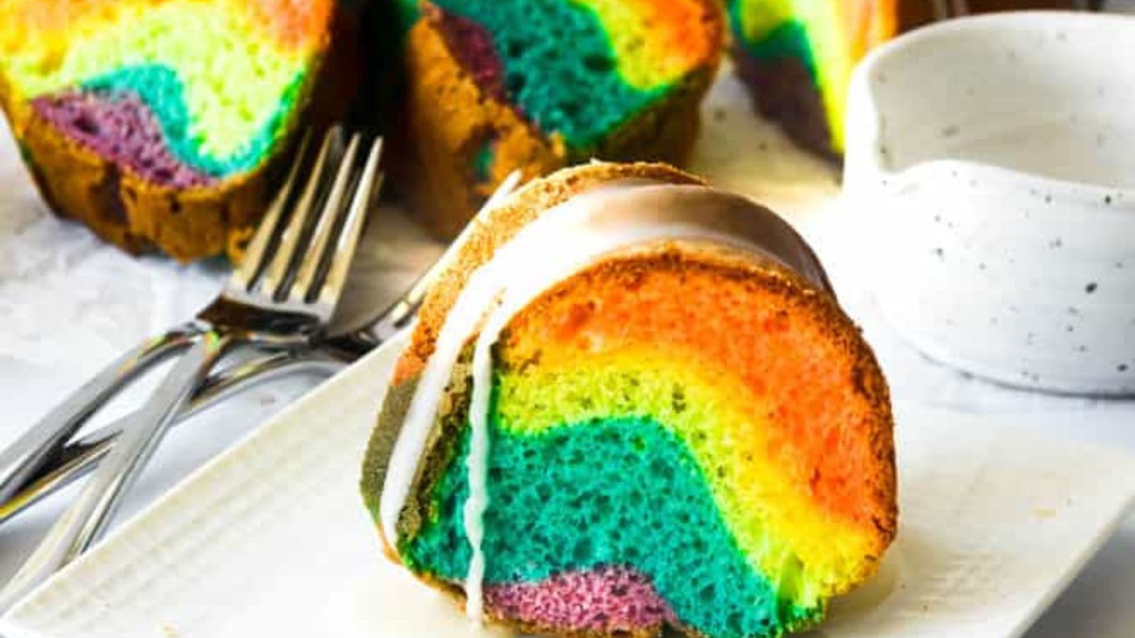 Rainbow Bundt Cake recipe by Worn Slap Out.