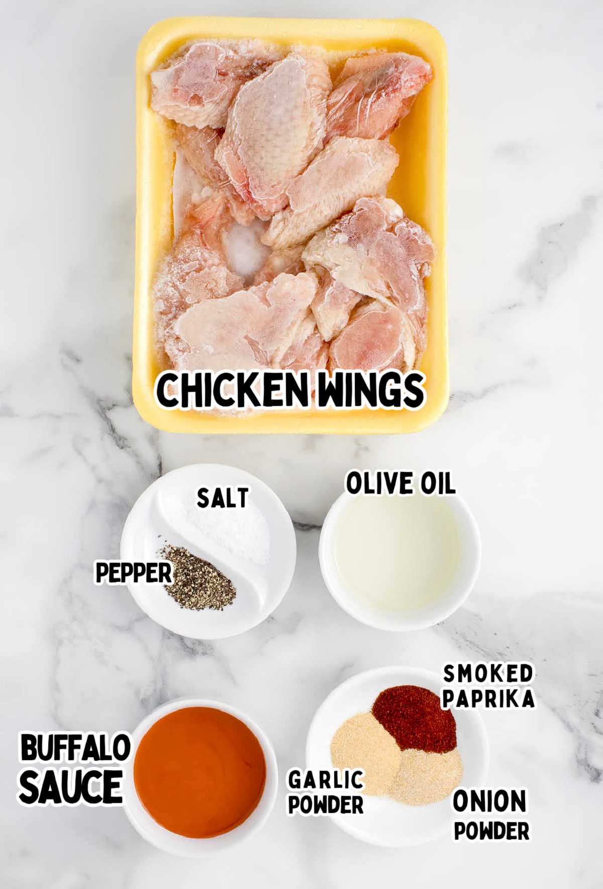 Ingredients need to make Air Fryer Frozen Chicken Wings.