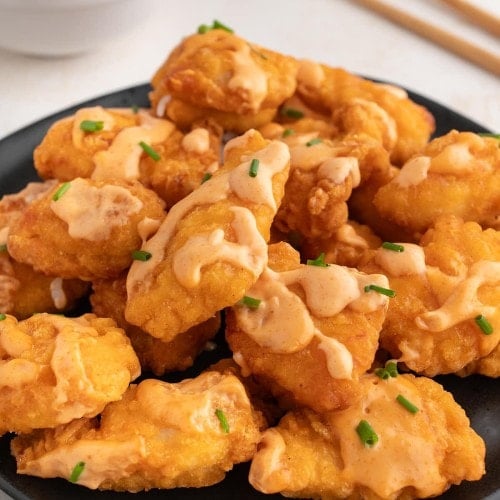 Bang Bang Chicken served on a large platter.