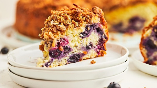 Blueberry Coffee Cake recipe by Cheerful Cook.