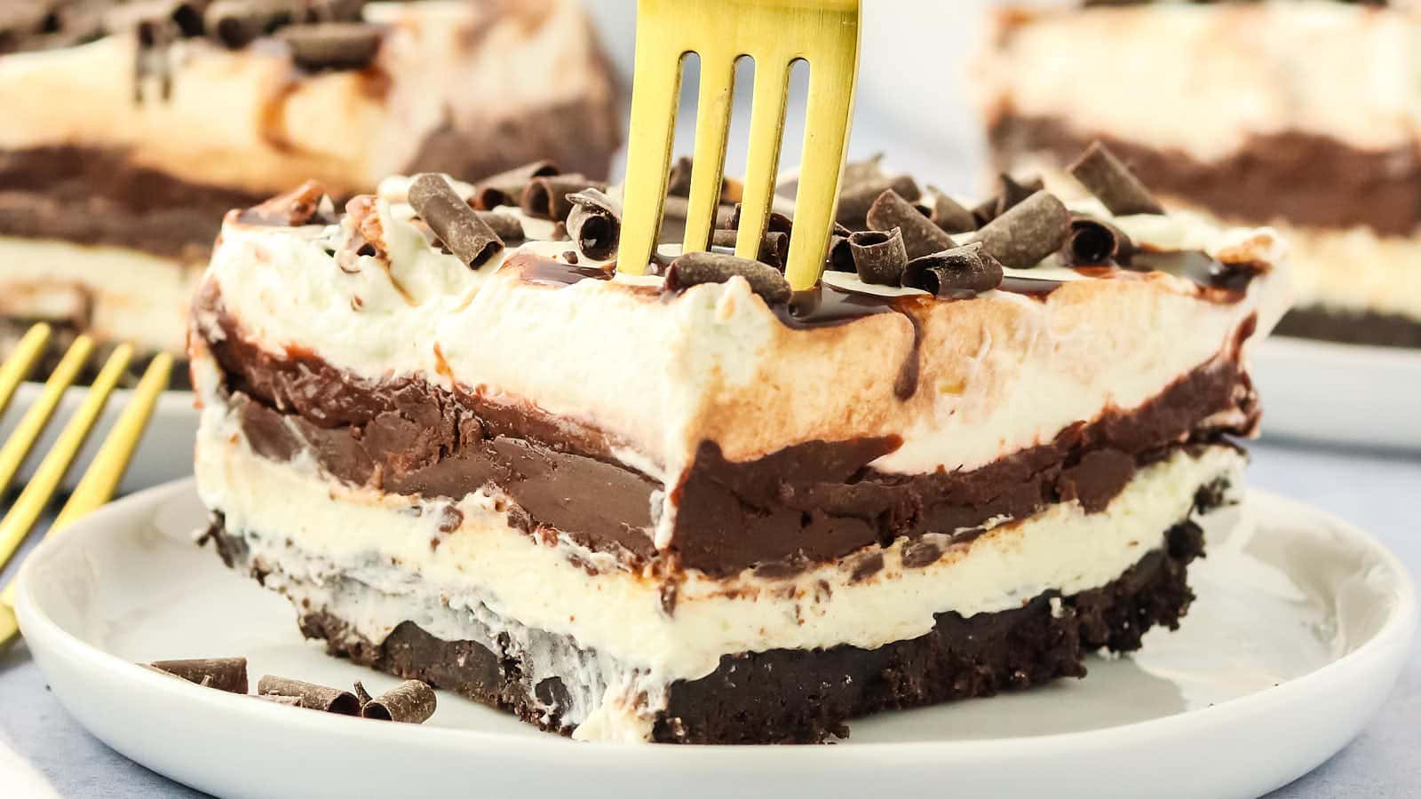 No-Bake Chocolate Lasagna recipe by Cheerful Cook.
