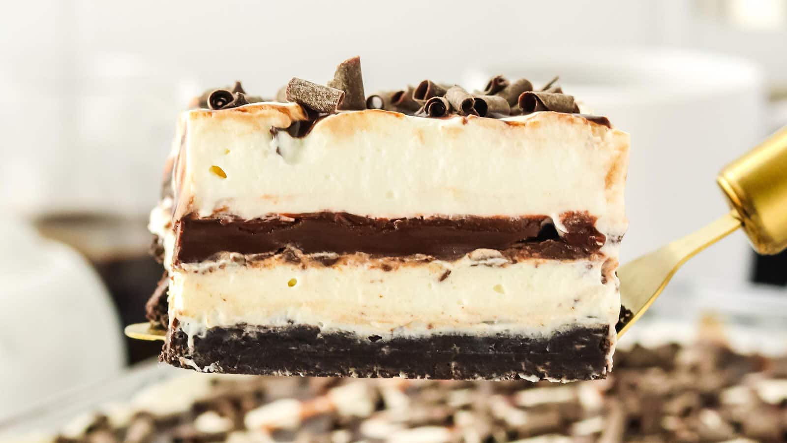 No-Bake Chocolate Lasagna recipe by Cheerful Cook.