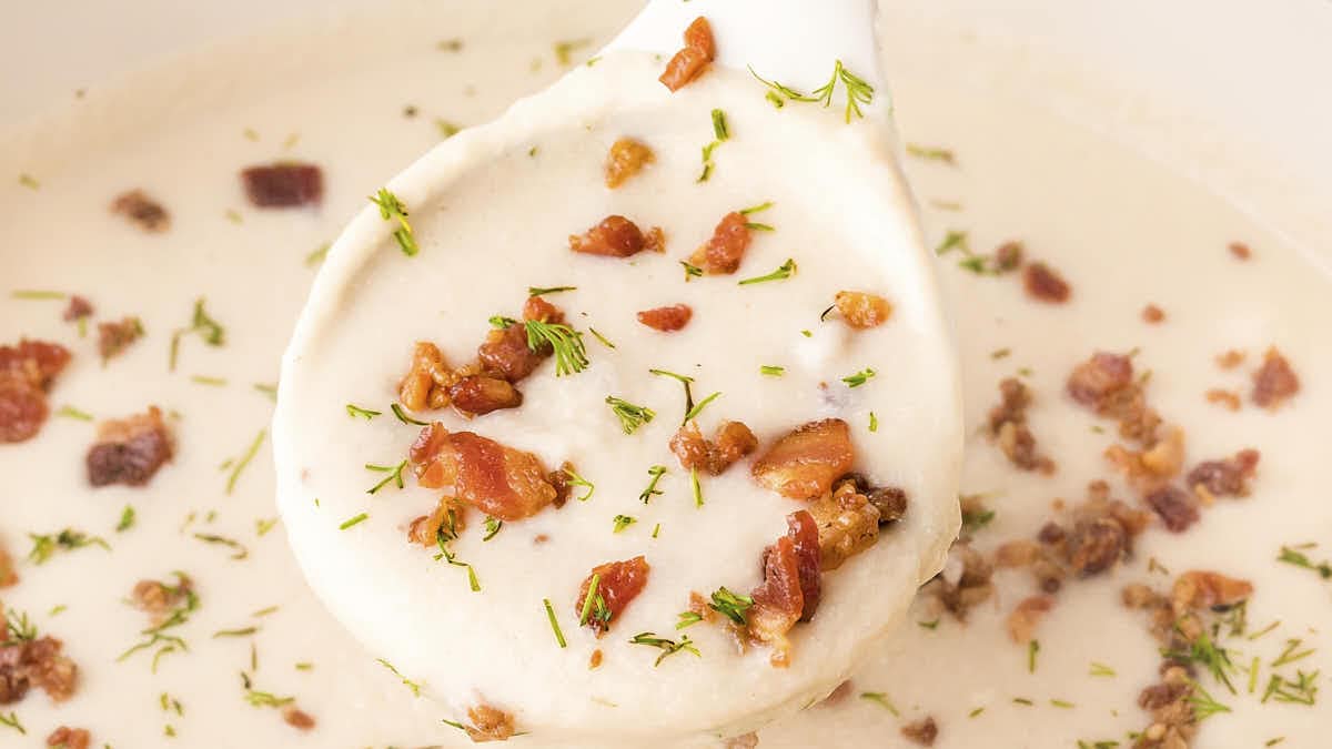 Chicken Potato Soup recipe by Cheerful Cook.