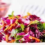 Cilantro Lime Coleslaw on a white plate.