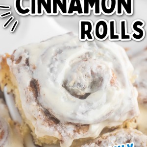A close up of easy homemade Cinnamon Rolls.