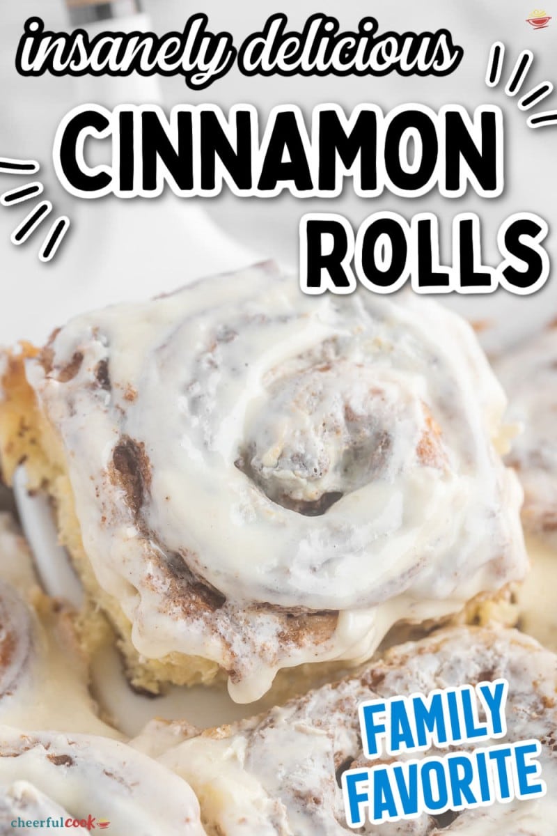 A close up of easy homemade Cinnamon Rolls.