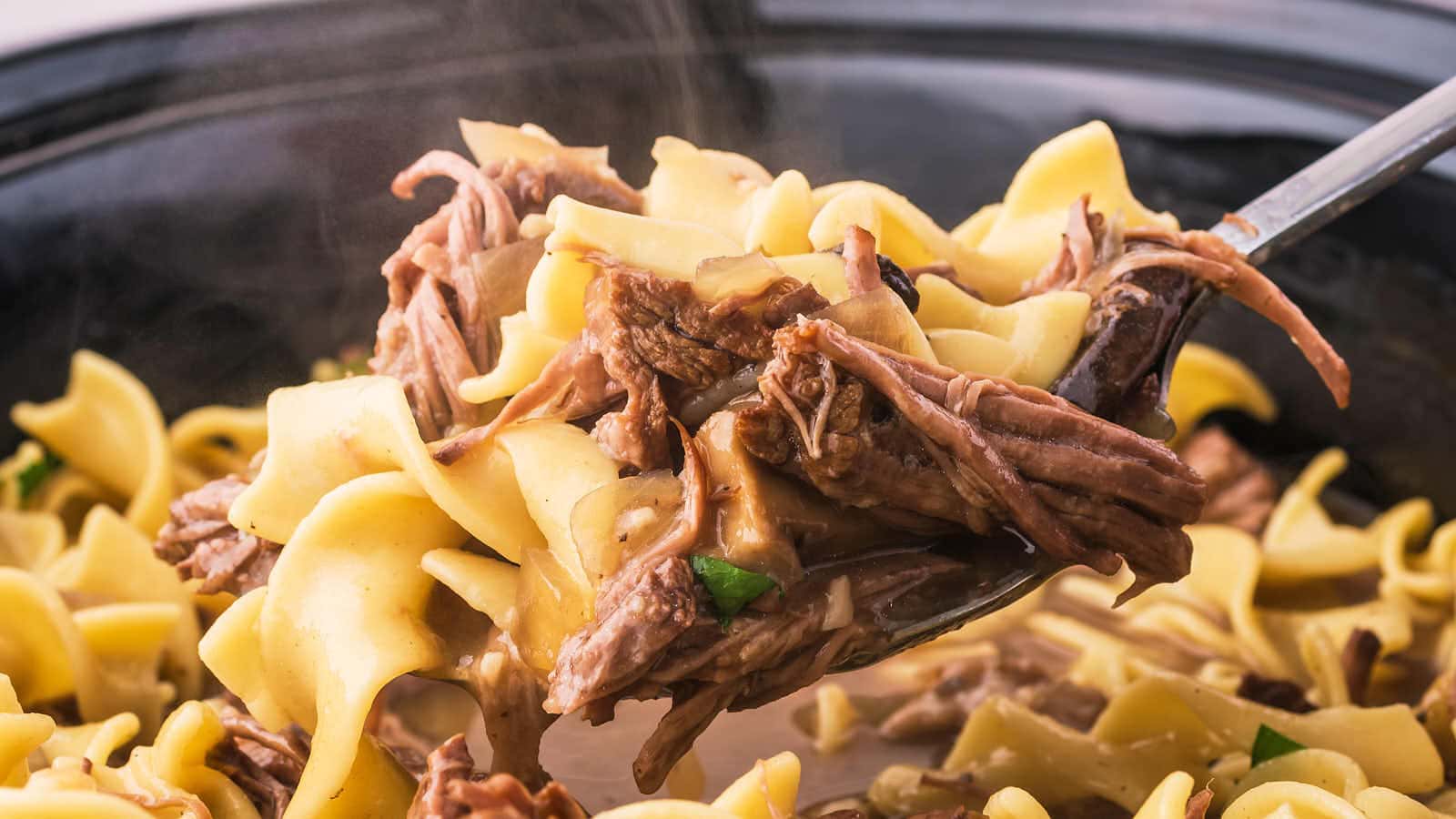 Crock Pot Beef and Noodles recipe by Cheerful Cook.