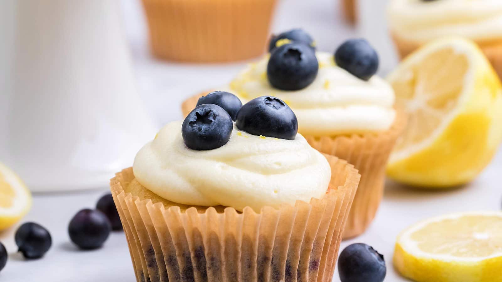 Lemon Blueberry Cupcakes recipe by Cheerful Cook.