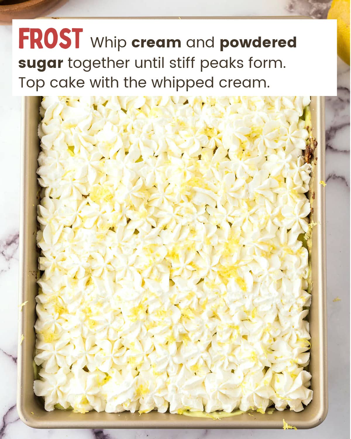 Frosted Lemon Poke Cake.