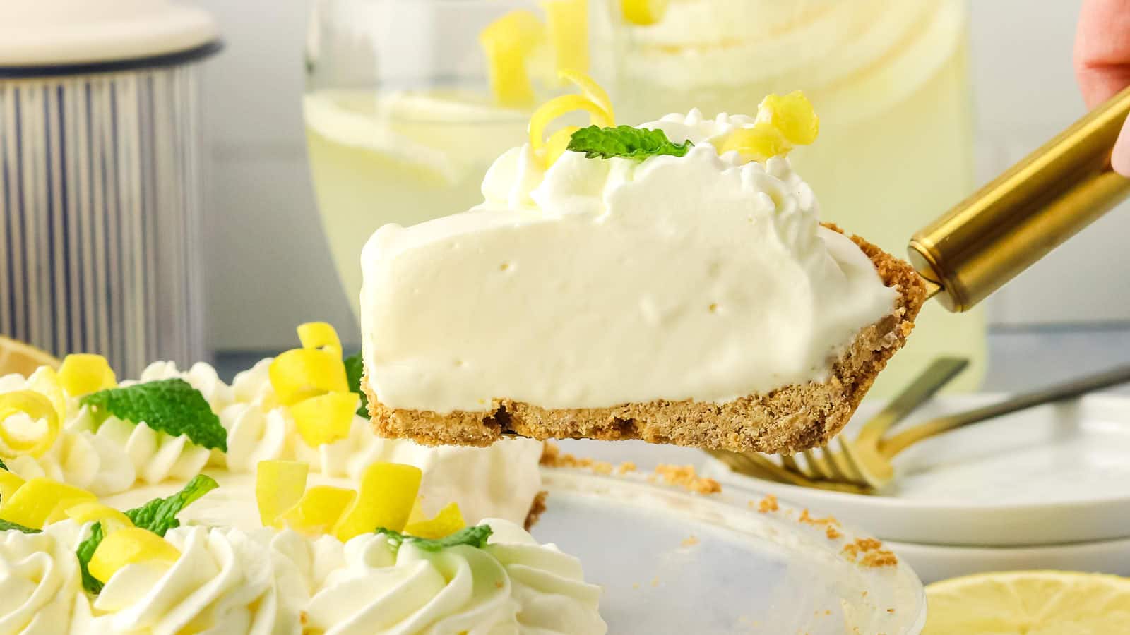 No-Bake Lemonade Pie recipe by Cheerful Cook.